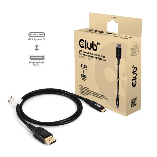 CLUB3D USB Type-C Cable to DP 2.1 Bi-Directional VESA DP80 Certified Cable M/M 1m/3.28ft - Image 5
