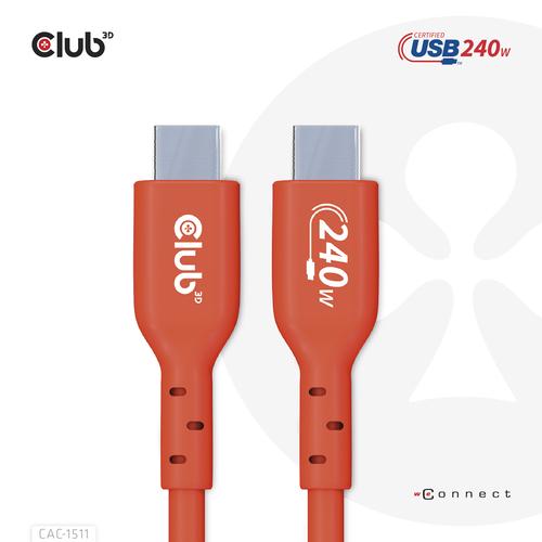 CLUB3D USB2 Type-C Bi-Directional USB-IF Certified Cable Data 480Mb, PD 240W(48V/5A) EPR M/M 4m / 13.13ft - Image 2