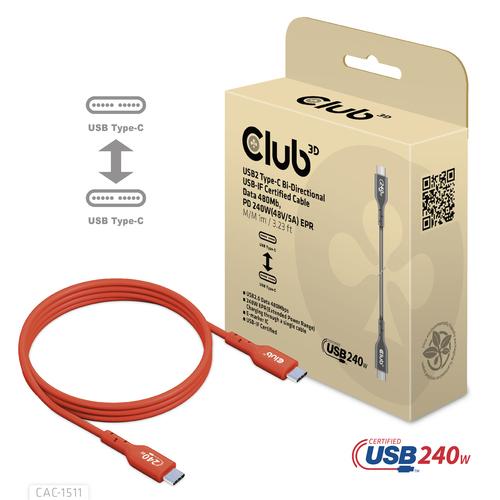 CLUB3D USB2 Type-C Bi-Directional USB-IF Certified Cable Data 480Mb, PD 240W(48V/5A) EPR M/M 4m / 13.13ft - Image 9