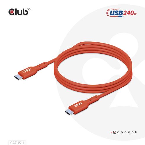CLUB3D USB2 Type-C Bi-Directional USB-IF Certified Cable Data 480Mb, PD 240W(48V/5A) EPR M/M 1m / 3.23 ft - Image 3