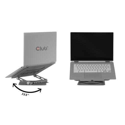 CLUB3D Verstelbare aluminium laptopstandaard met USB-C®-hub - Image 6