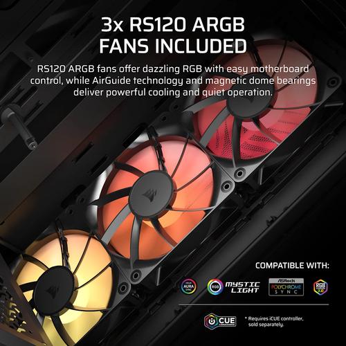 Corsair 3200D RS ARGB Mid-Tower PC Case - Smoke Midi Tower Zwart - Image 7