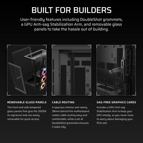 Corsair 3500X RS-R ARGB Midi Tower Zwart - Image 10
