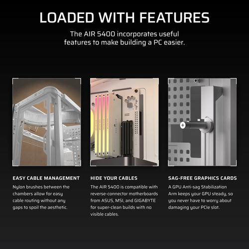Corsair AIR 5400 LX-R RGB iCUE LINK Midi Tower Wit - Image 4