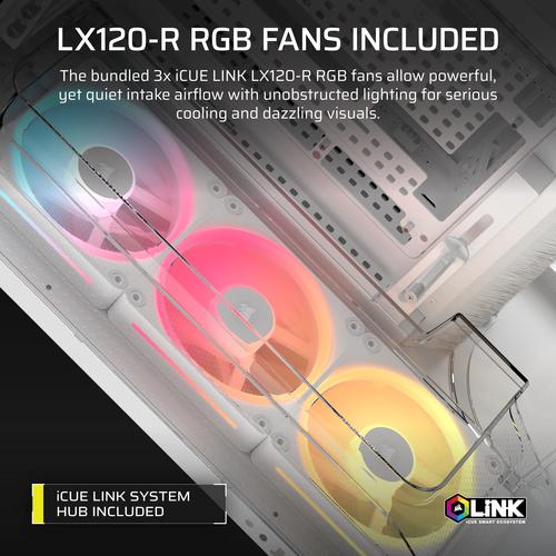 Corsair AIR 5400 LX-R RGB iCUE LINK Midi Tower Wit - Image 9