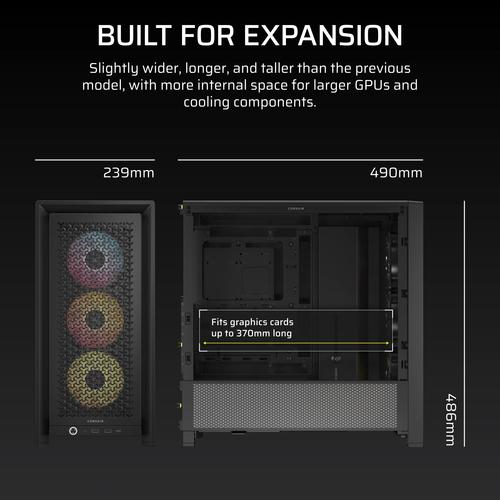 Corsair FRAME 4000D RS ARGB Midi Tower Zwart - Image 2