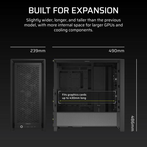 Corsair FRAME 4000D RS Midi Tower Zwart - Image 2