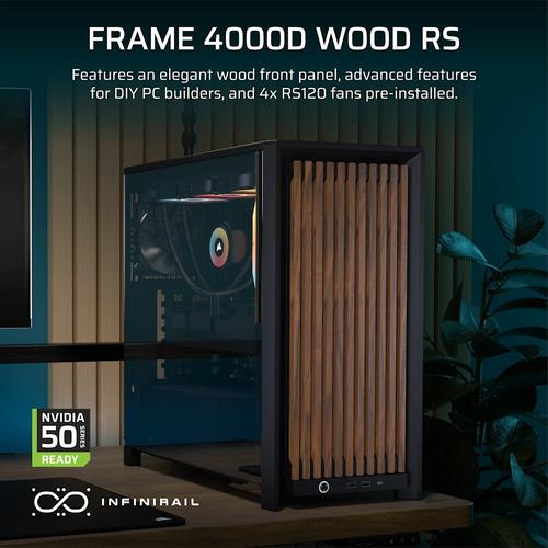 Corsair FRAME 4000D WOOD RS Midi Tower Zwart, Hout - Image 5