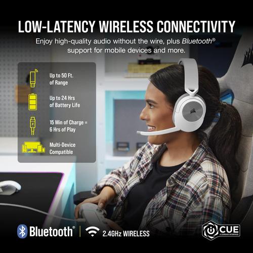 Corsair HS55 WIRELESS Headset Draadloos Hoofdband Gamen Bluetooth Wit - Image 3