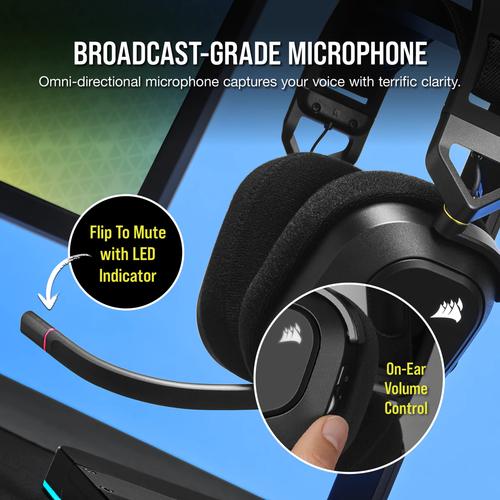 Corsair HS80 RGB Headset Draadloos Hoofdband Gamen Zwart - Image 10