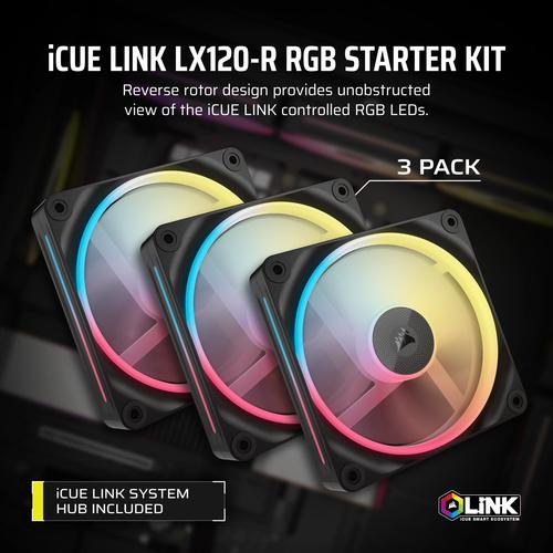 Corsair iCUE LINK LX120-R RGB Computer behuizing Ventilator 12 cm Zwart 3 stuk(s) - Image 4