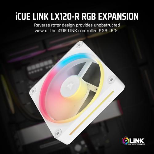 Corsair iCUE LINK LX120-R RGB Computer behuizing Ventilator 12 cm Wit 1 stuk(s) - Image 4