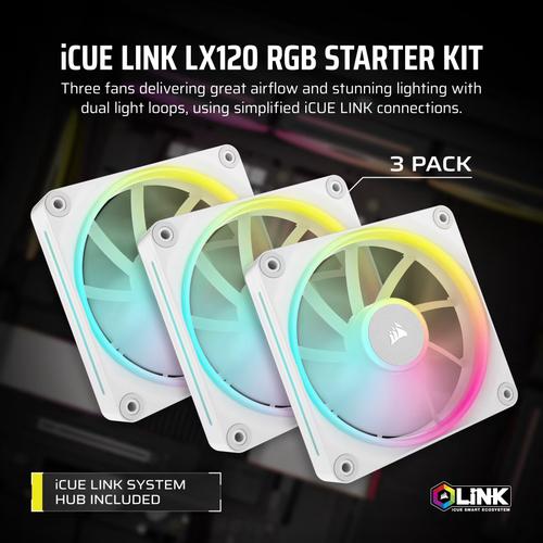 Corsair iCUE LINK LX120 RGB Computer behuizing Ventilator 12 cm Wit 3 stuk(s) - Image 7