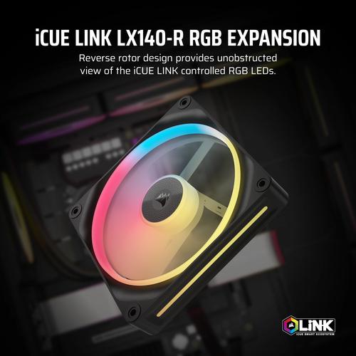Corsair iCUE LINK LX140-R RGB Computer behuizing Ventilator 14 cm Zwart 1 stuk(s) - Image 4