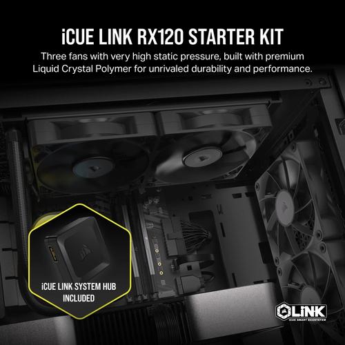 Corsair iCUE LINK RX120 Computer behuizing Ventilator 12 cm Zwart 3 stuk(s) - Image 3