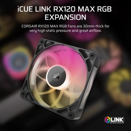 Corsair iCUE LINK RX120 MAX RGB Computer behuizing Ventilator 12 cm Zwart 1 stuk(s) - Image 5