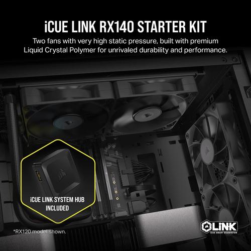 Corsair iCUE LINK RX140 Computer behuizing Ventilator 14 cm Zwart 2 stuk(s) - Image 2
