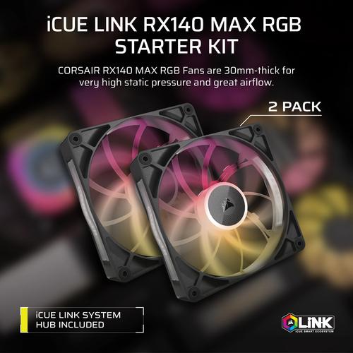 Corsair iCUE LINK RX140 MAX RGB Computer behuizing Ventilator 14 cm Zwart 2 stuk(s) - Image 5