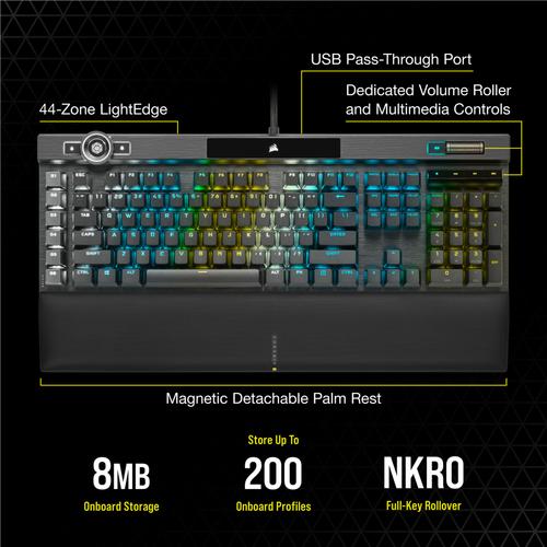 Corsair K100 RGB toetsenbord Gamen USB AZERTY Frans Zwart - Image 2