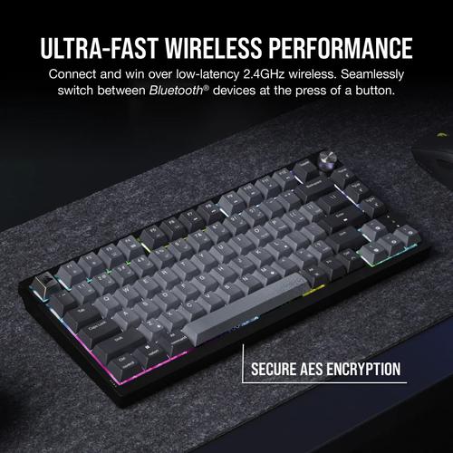 Corsair K65 PLUS WIRELESS 75 % RGB toetsenbord Gamen RF draadloos + USB QWERTY Engels Zwart - Image 4
