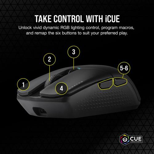 Corsair KATAR ELITE Wireless muis Gamen Rechtshandig RF Wireless + Bluetooth + USB Type-A Optisch 26000 DPI - Image 6