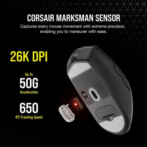 Corsair KATAR ELITE Wireless muis Gamen Rechtshandig RF Wireless + Bluetooth + USB Type-A Optisch 26000 DPI - Image 7