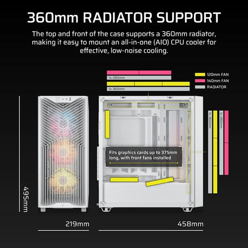 Corsair Midi Tower 3200D RS ARGB PC Case Wit - Image 4