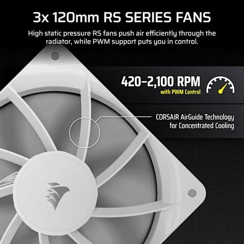 Corsair Nautilus 360 RS Processor Alles-in-één vloeistofkoeler 12 cm Wit - Image 6