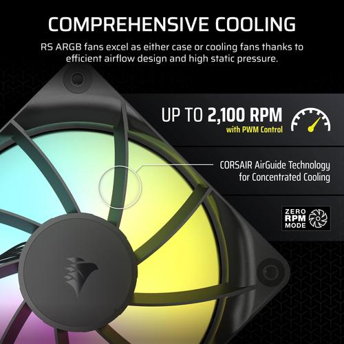 Corsair RS120 ARGB Computer behuizing Ventilator 12 cm Zwart 1 stuk(s) - Image 10