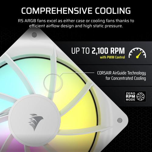 Corsair RS120 ARGB Computer behuizing Ventilator 12 cm Wit 1 stuk(s) - Image 9