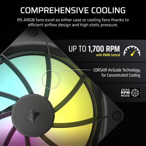 Corsair RS140 ARGB Computer behuizing Ventilator 14 cm Zwart 1 stuk(s) - Image 8