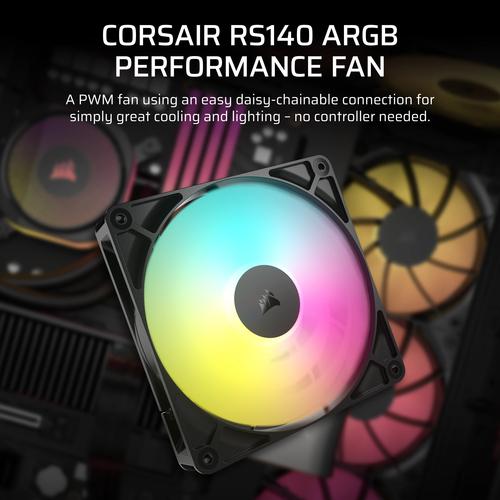 Corsair RS140 ARGB Computer behuizing Ventilator 14 cm Zwart 2 stuk(s) - Image 5