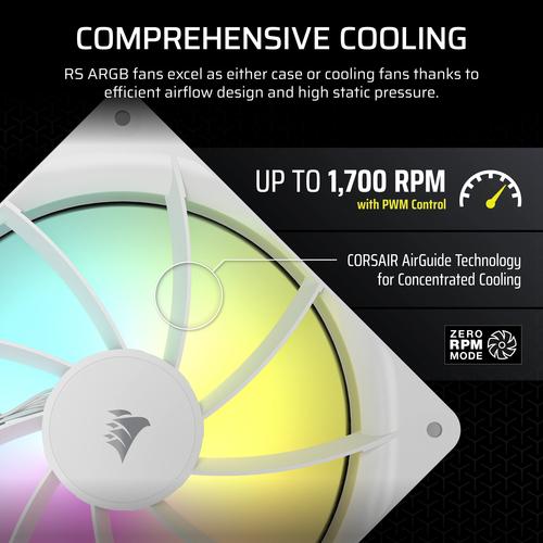 Corsair RS140 ARGB Computer behuizing Ventilator 14 cm Wit 1 stuk(s) - Image 8