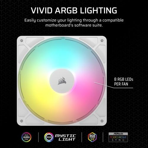 Corsair RS140 ARGB Computer behuizing Ventilator 14 cm Wit 2 stuk(s) - Image 6