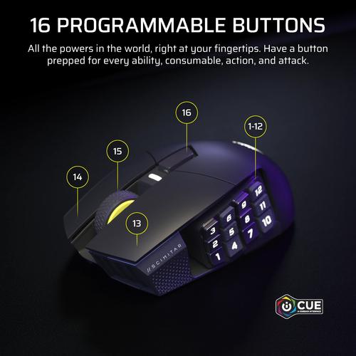 Corsair Scimitar Elite Wireless SE muis Gamen Rechtshandig RF-draadloos + Bluetooth Optisch 33000 DPI - Image 4