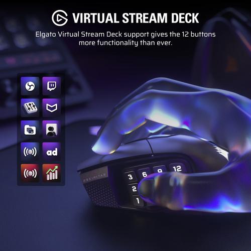 Corsair Scimitar Elite Wireless SE muis Gamen Rechtshandig RF-draadloos + Bluetooth Optisch 33000 DPI - Image 6