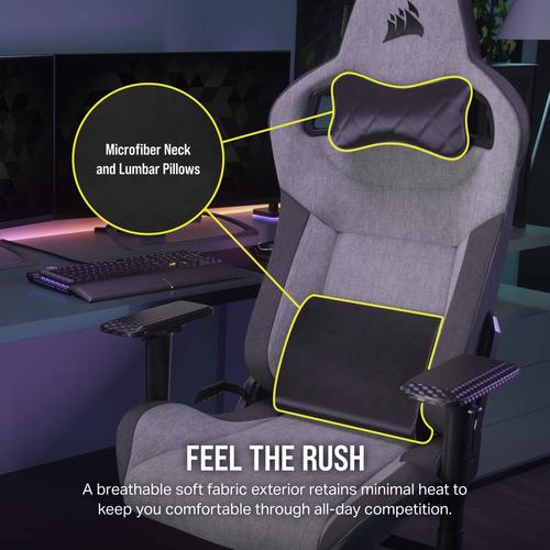 Corsair T3 RUSH (2023) Universele gamestoel Gecapitonneerde zitting Antraciet, Grijs - Image 3