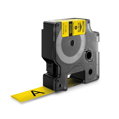 DYMO 18058 labelprinter-tape Zwart op geel - Image 1