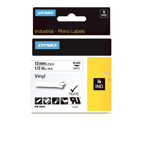DYMO 18444 labelprinter-tape Zwart op wit - Image 1
