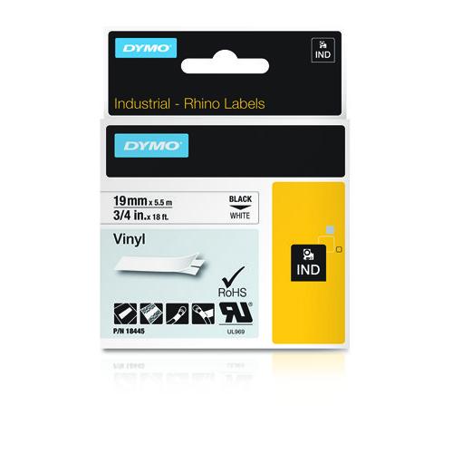 DYMO 18445 labelprinter-tape Zwart op wit - Image 1