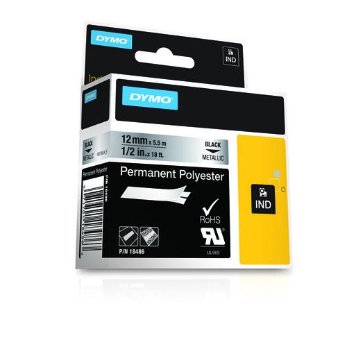 DYMO 18486 labelprinter-tape Zwart op metallic - Image 3