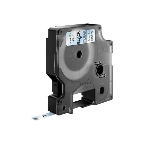 DYMO D1 -Standard Labels - Black on Transparent - 6mm x 7m - Image 1