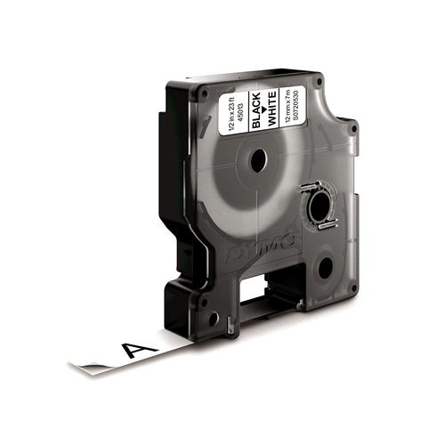 DYMO D1 -Standard Labels - Black on White - 12mm x 7m - Image 1