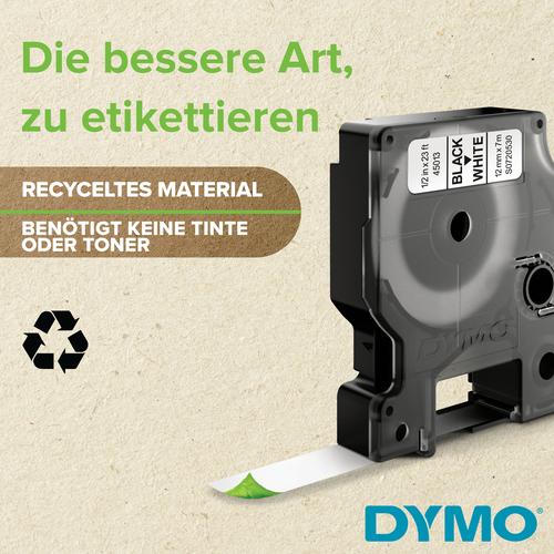 DYMO D1 -Standard Labels - Black on Yellow - 12mm x 7m - Image 9