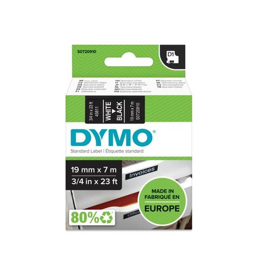 DYMO D1 -Standard Labels - White on Black - 19mm x 7m - Image 10