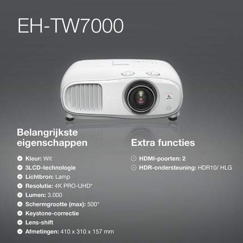 Epson EH-TW7000 4K PRO-UHD-projector, 3000 lumen, scherm van maximaal 500 inch - Image 4