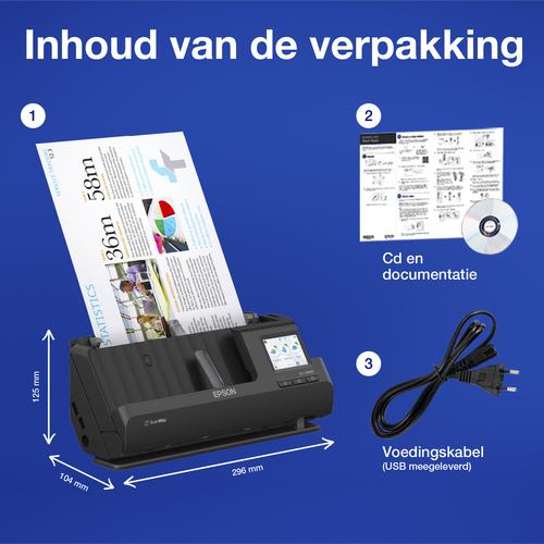 Epson ES-C380W compacte A4-documentscanner met Wi-Fi-connectiviteit en U-traject - Image 3