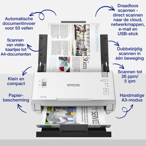 Epson WorkForce DS-410 compacte zakelijke sheet-fed A4-scanner met automatische documentinvoer voor 50 vellen en Document Capture Pro-software - Image 10