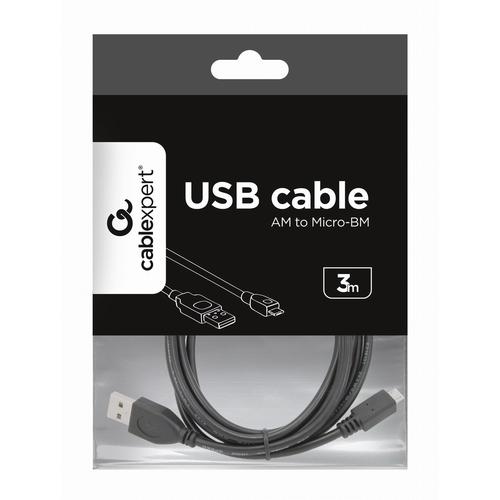 Gembird CCP-MUSB2-AMBM-10 USB-kabel USB 2.0 3 m Micro-USB B USB A Zwart - Image 4