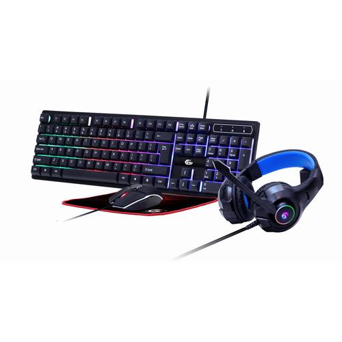 Gembird GGS-UMGL4-02 toetsenbord Inclusief muis Gamen USB QWERTY Amerikaans Engels Zwart - Image 1